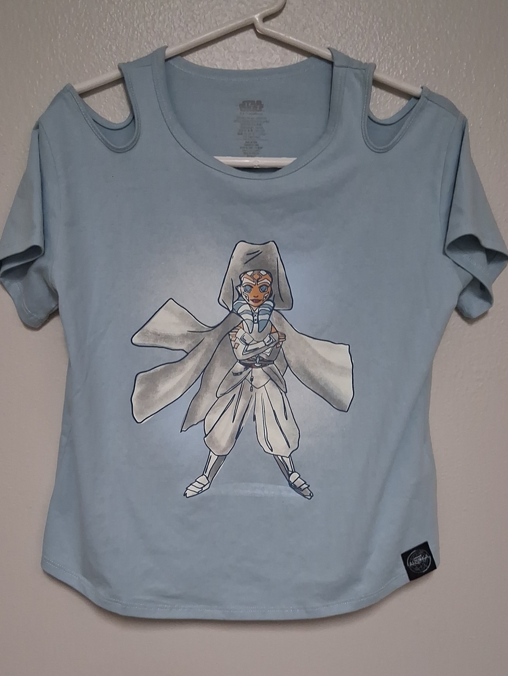 Star Wars Light Blue Ahsoka Tano Cold-Shoulder Tee